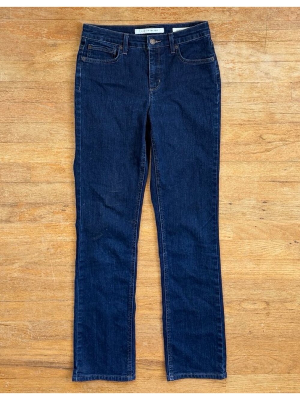 ones New York Jeans Size 4 Lexington Straight Leg Dark Wash Stretch Denim